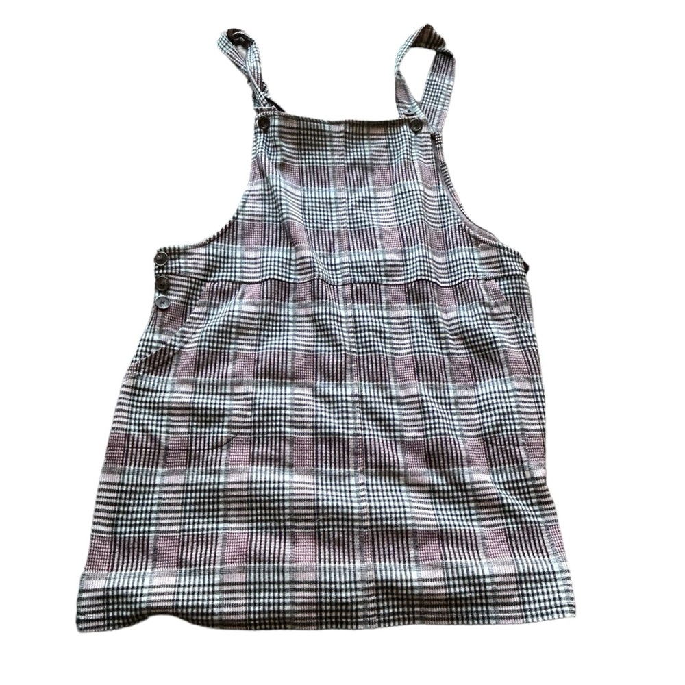Plaid pink overall dress